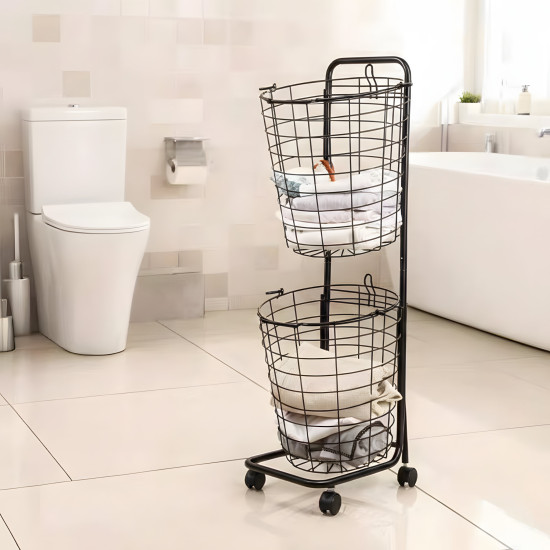 Two-Tier Round Laundry Basket